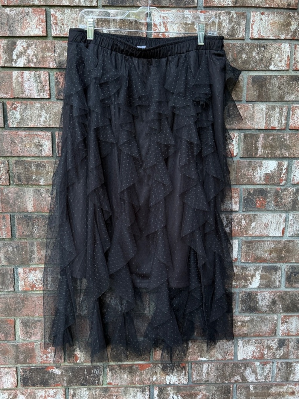 Black Layered Ruffle Tulle Skirt - Women - Picture 3 of 5